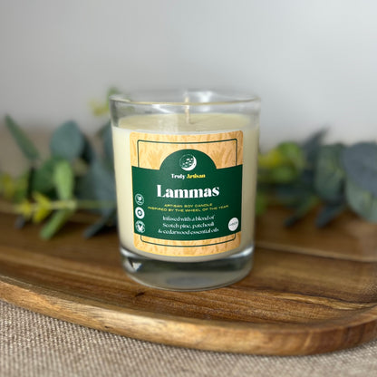 Lammas Candle | Pine, Patchouli and Cedarwood Candle (v)