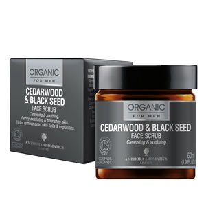 Cedarwood & Black Seed Face Scrub For Men COSMOS Organic