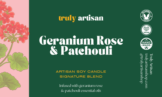 Mini Geranium Rose & Patchouli Candle