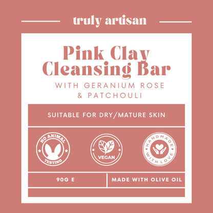 Pink Clay Cleansing Bar  | Patchouli & Clay Cleansing Bar (v)