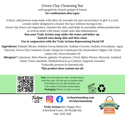 Green Clay Cleansing Bar | Juniper & Clay Cleansing Bar (v)